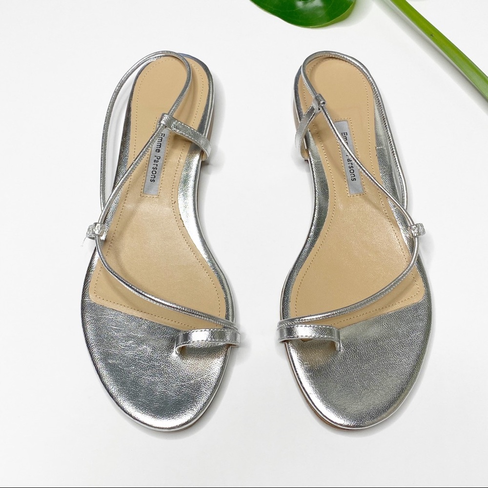Emme Parsons Susan Silver Minimalist Sandal Size 9